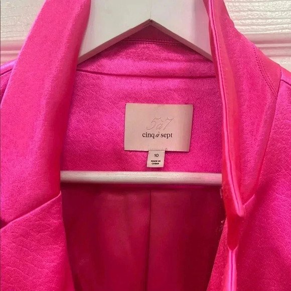 Cinq a sept Women's Pink Satin Blazer - Picture 10 of 16